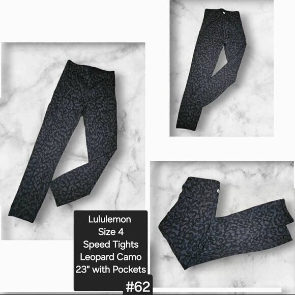 Lululemon Size 4 Speed Tights Leopard Camo - Picture 1 of 6